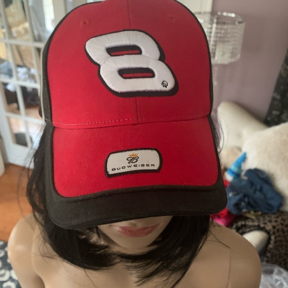Dale Earnhardt Jr. Red Embroidered NASCAR Budweiser Hat NEW